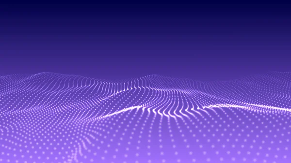 Onde Abstraite Avec Des Points Mobiles Flux Particules Illustration Vectorielle — Image vectorielle