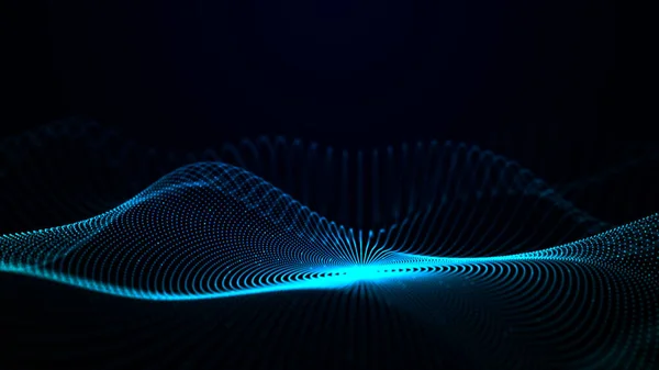 점들이 움직이는 추상적 입자들의 파편들 사이버 기술의 예입니다 렌더링 — 스톡 사진