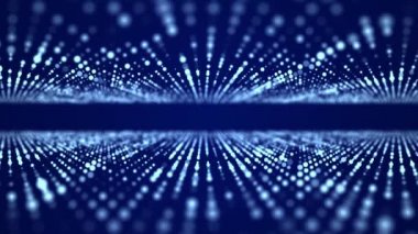 Parlayan parçacıkların olduğu dijital arkaplan. Fütürist yüksek teknoloji çizimi. Siber uzayda veri transferi kavramı. Büyük veri görselleştirmesi. 3d oluşturma.