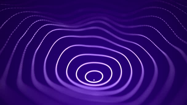 Abstrakte Welle Mit Beweglichen Punkten Strömung Von Teilchen Technische Illustration — Stockvideo
