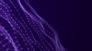 Yapay zeka konsepti. Büyük veri görselleştirmesi. Siber teknoloji dalgası. 3d oluşturma.