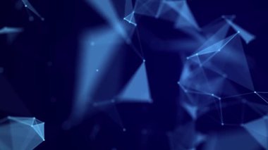 Ağ bağlantısı yapısı. Hareketli noktalar ve çizgilerle soyut bir arkaplan. Fütürist illüstrasyon. Dijital teknoloji tasarımı. 3d oluşturma.