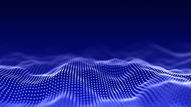 带活动点的抽象波 粒子的流动 技术说明 3D渲染 — 图库视频影像