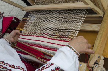 tezgah ve dokuma Ukraynalı havlu