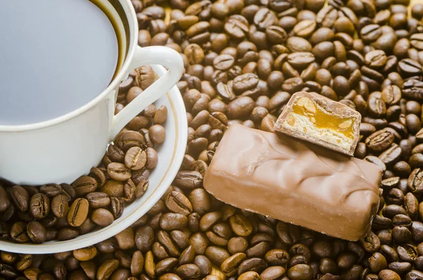 사탕과 커피 한잔 — 스톡 사진