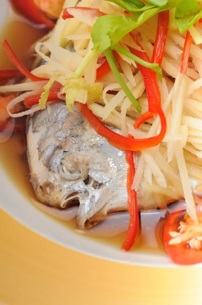 Steamed Fish with Soy Sauce — Stock Photo, Image