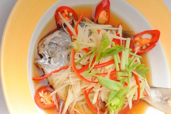 Steamed Fish with Soy Sauce — Stock Photo, Image