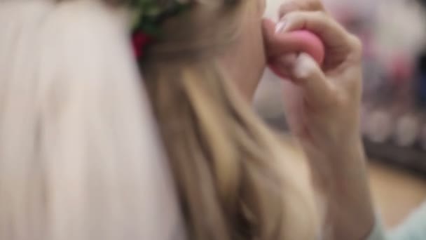 Maquiagem de casamento nupcial — Vídeo de Stock