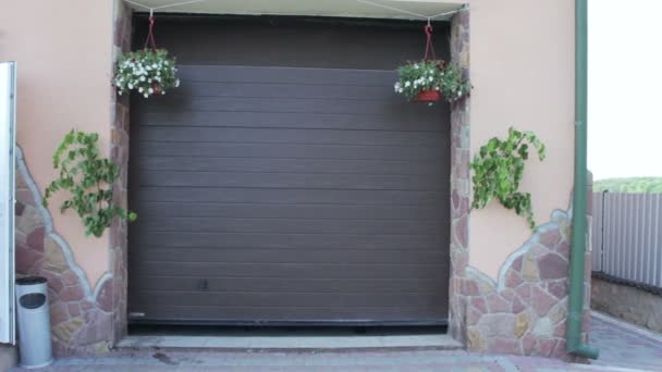 Groom And Friends coming out garage — Stock Video