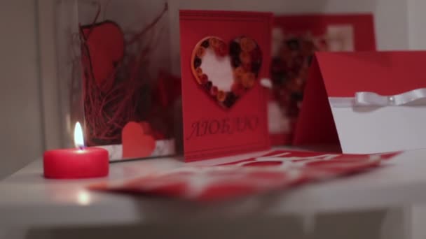 Romantic decoration of room — Stock Video