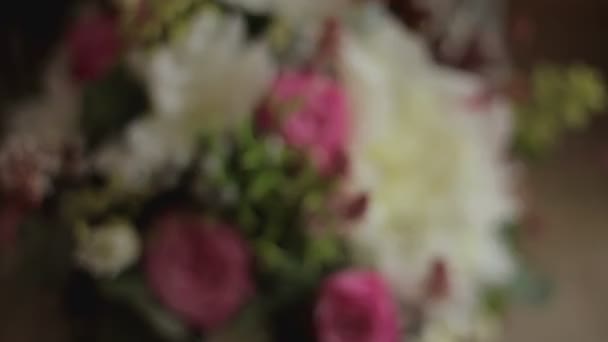 Bröllop bukett blommor — Stockvideo