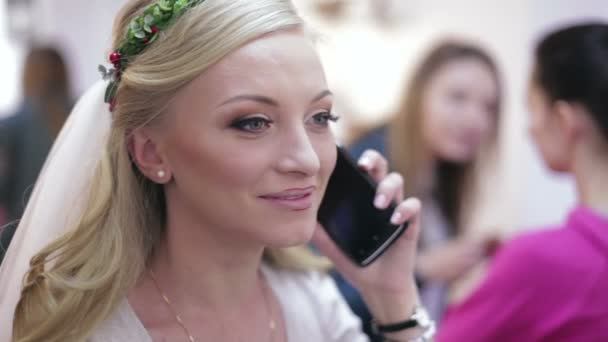 Bruidssuite bruiloft make-up — Stockvideo