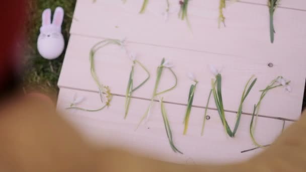 mains préparant des décorations de printemps 