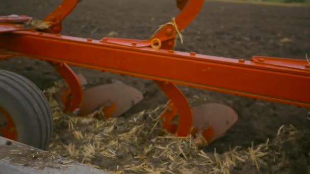 Zbieram plony na polu. Uprawa gruntu z ciągnikiem — Wideo stockowe