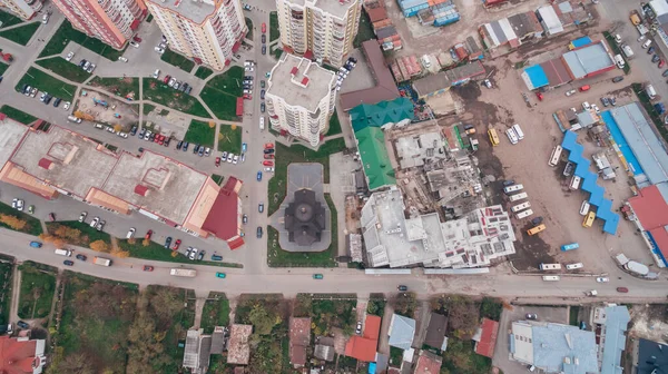 Vue Aérienne Par Drone Nouveau Microquartier Dans Ville — Photo
