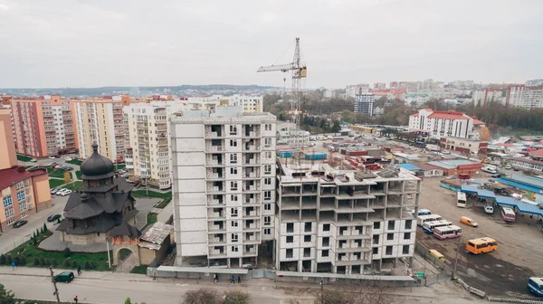 Aerial Drone View New Microdistrict Town — Stock Photo, Image