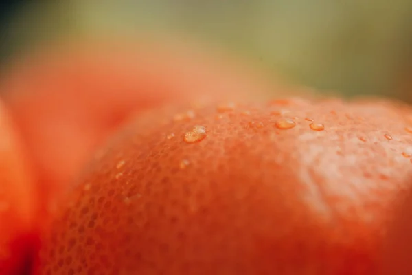 Primer Plano Naranja Con Pequeñas Gotas Agua Cáscara — Foto de Stock