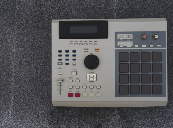 Electronic Musical Instrument Drum Machine Creating Hip Hop Instrumentals Rap — Stock Photo, Image