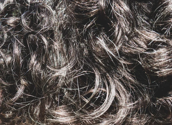 Texture Capelli Ricci Neri Con Capelli Grigi Primo Piano — Foto Stock