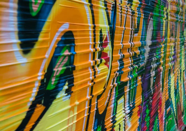 Abstrakt Graffiti Ljusa Färger Stretch Film — Stockfoto