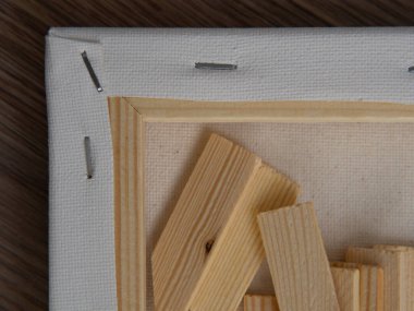 tuval geri görünümü boyamak, tuval montajı