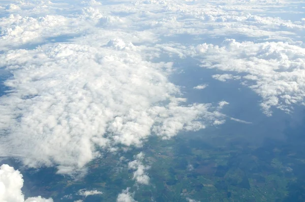 Vista Nuvens Como Visto Uma Janela Avião — Fotografia de Stock