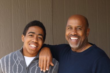 African American Father and Son clipart