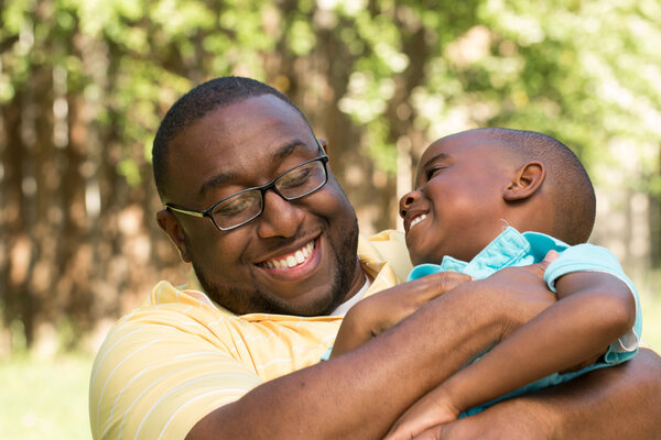 African American father and son