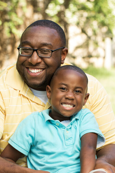 African American father and son