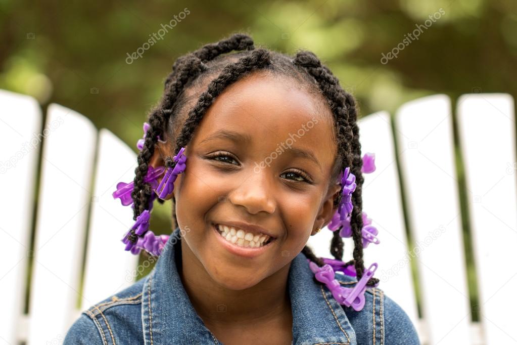 Happy African American little girl