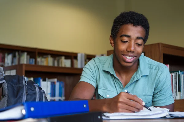 Adolescente estudiando y haciendo su tarea . — Foto de Stock