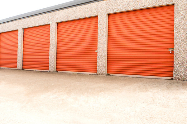 Storage units in a self storage facility.