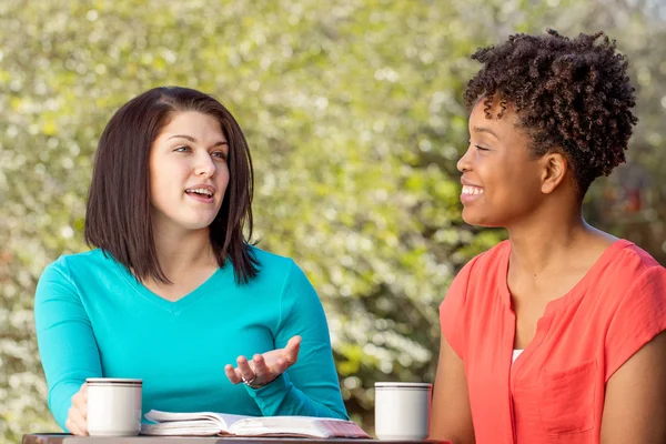 Mujer Talking And Studding — Foto de Stock