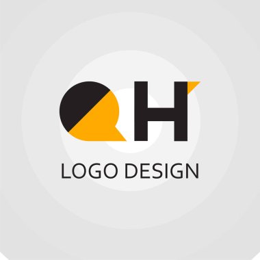 Logo şirketi tasarımı için Q ve H harfi