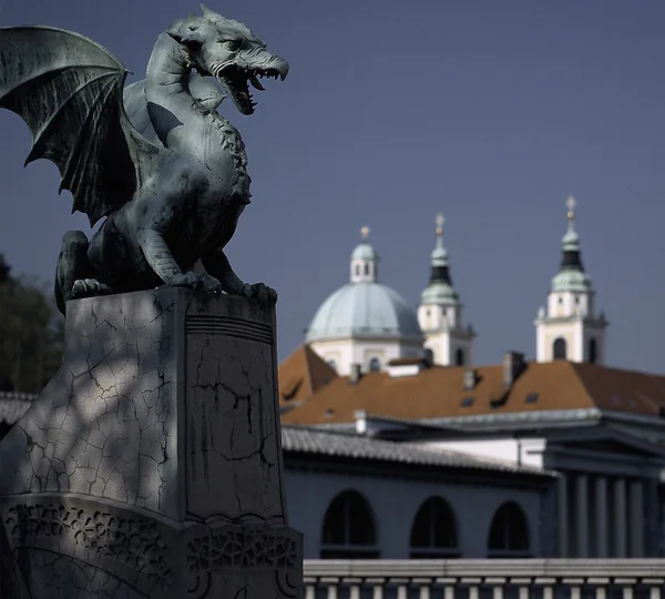 The Dragon Bridge in Ljubljana, Slovenia Stock Photo