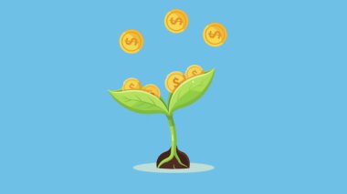 Para Ağacı ve Dolar Zenginliği ve Yatırım İllüstrasyonu