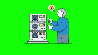 Bitcoin Madencilik Animasyon Kripto Madenci Grafiği