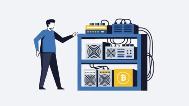Bitcoin Madencilik Makinesi Canlandırma Kripto Madenci Grafiği
