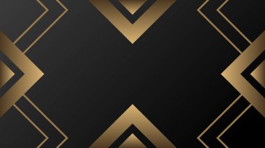 Zarif Siyah ve Altın Geometrik Arkaplan Lüks Tasarımlı