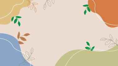 Modern Minimalist Tasarım Elementleri ile Soyut Renkli Doğa Temalı Arkaplan