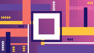 Canlı Mor ve Sarı Tonlu Modern Arkaplan Soyut Geometrik Sanatı