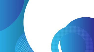 Soyut Mavi ve Beyaz Dairesel Şekiller Gradyan Tasarımı ile Arkaplan