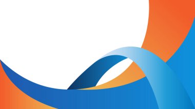 Mavi ve Turuncu Gradyan Dalga Elementleri ile Yaratıcı Soyut Arkaplan