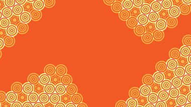Arkaplan Soyut Dairesel Desen Tasarımı Turuncu ve Sarı Elementlerle
