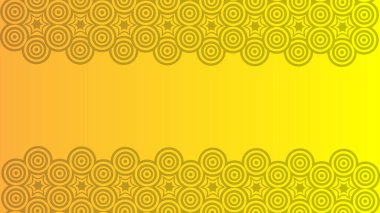 Dairesel ve Geometrik Desen Elementleri ile Sarı Arkaplan