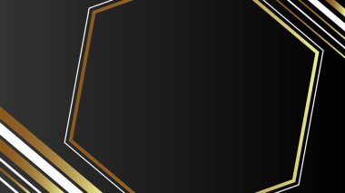 Zarif Siyah ve Altın Geometrik Arkaplan Şık Açısal Tasarım