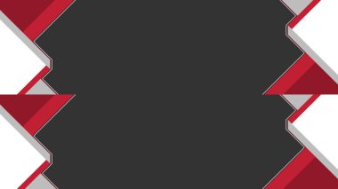 içeriğiniz için siyah üçgen deseni ve yeri olan kırmızı ve beyaz soyut arkaplan