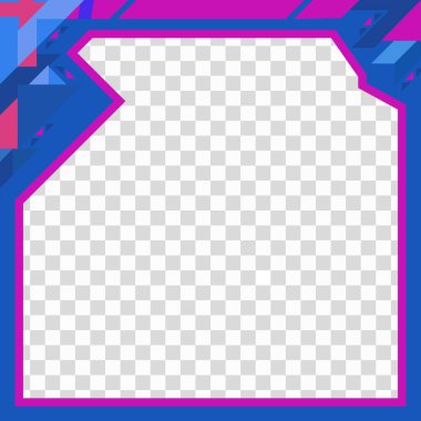 Şeffaf Arkaplan ile Modern Fütürist Twibbon Tasarım Şablonu