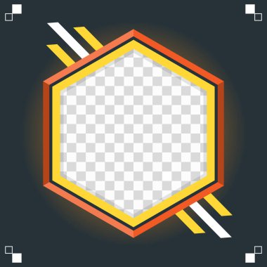 Geometrik desenli Twibbon Şeffaf arkaplan