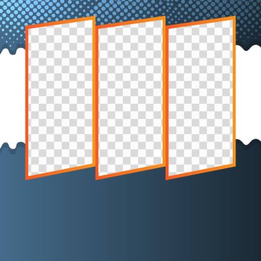 Şeffaf tasarımı olan boş pankart seti